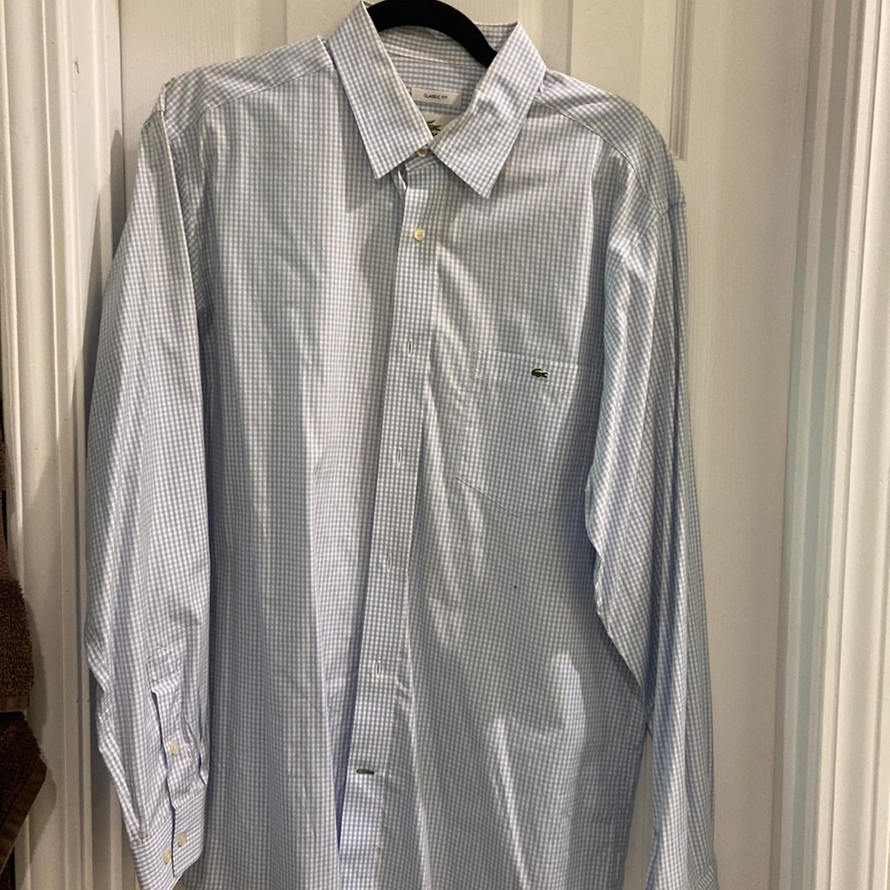 Lacoste Gingham Sport Shirt size 42 L